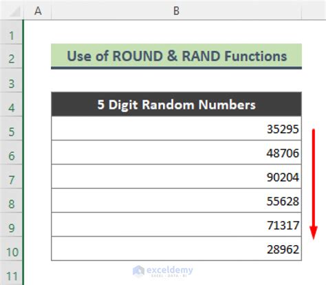 Generating 5 Digit Random Numbers .